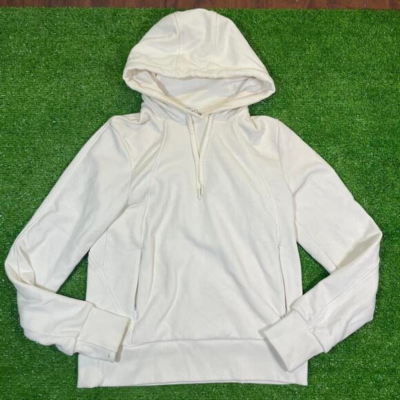 Athleta Women’s Size XS Hooded Zip Up Cream Running Jacket‎ Sporty Active - Picture 1 of 8